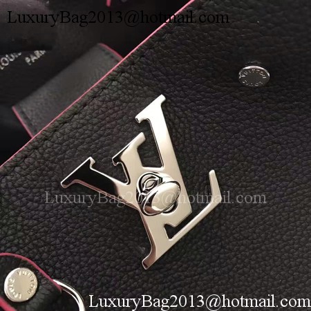 Louis Vuitton Soft Calfskin LOCKME BUCKET M54677 Black