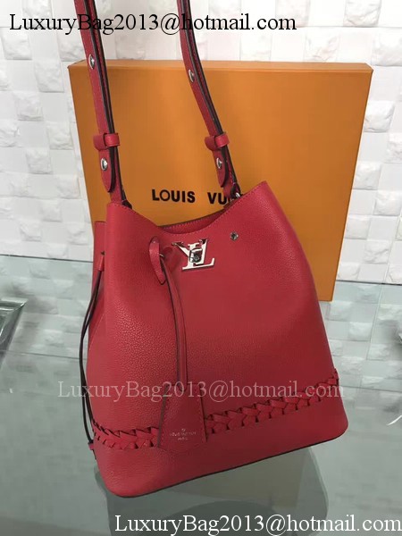 Louis Vuitton Soft Calfskin LOCKME BUCKET M54687 Red