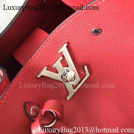Louis Vuitton Soft Calfskin LOCKME BUCKET M54687 Red