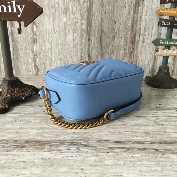 Gucci GG Marmont Matelasse Mini Shoulder Bag 448065A Blue