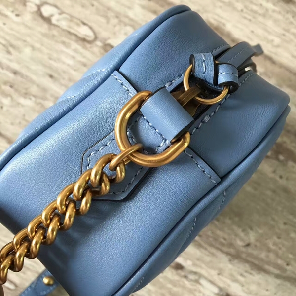 Gucci GG Marmont Matelasse Mini Shoulder Bag 448065A Blue