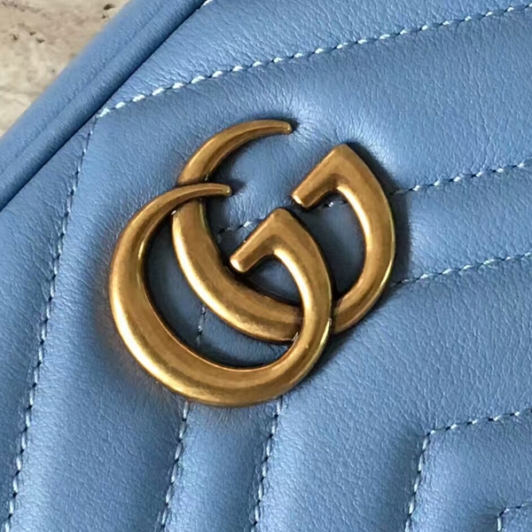 Gucci GG Marmont Matelasse Mini Shoulder Bag 448065A Blue