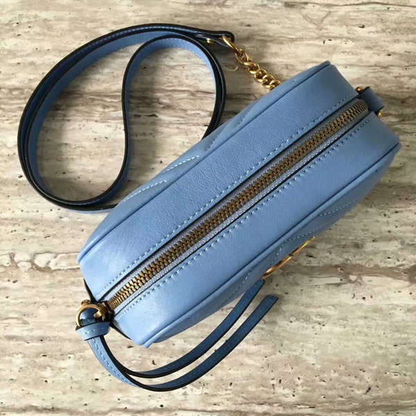 Gucci GG Marmont Matelasse Mini Shoulder Bag 448065A Blue