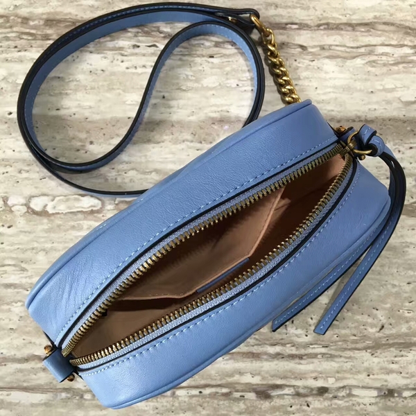 Gucci GG Marmont Matelasse Mini Shoulder Bag 448065A Blue
