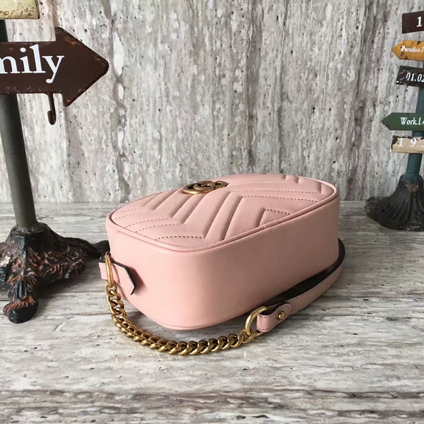 Gucci GG Marmont Matelasse Mini Shoulder Bag 448065A Pink