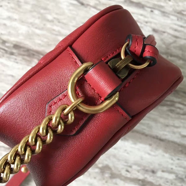Gucci GG Marmont Matelasse Mini Shoulder Bag 448065A Red
