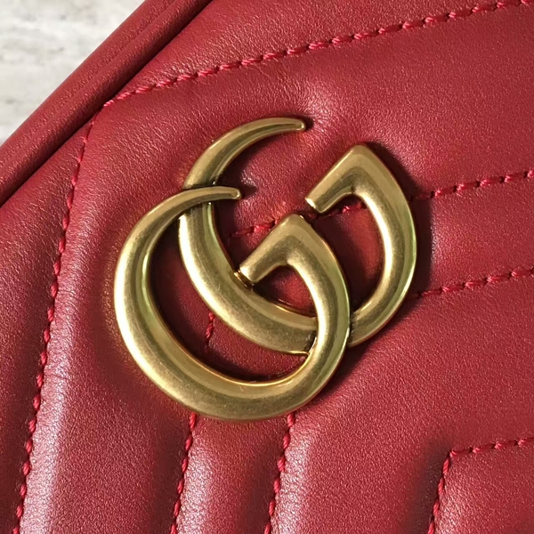 Gucci GG Marmont Matelasse Mini Shoulder Bag 448065A Red