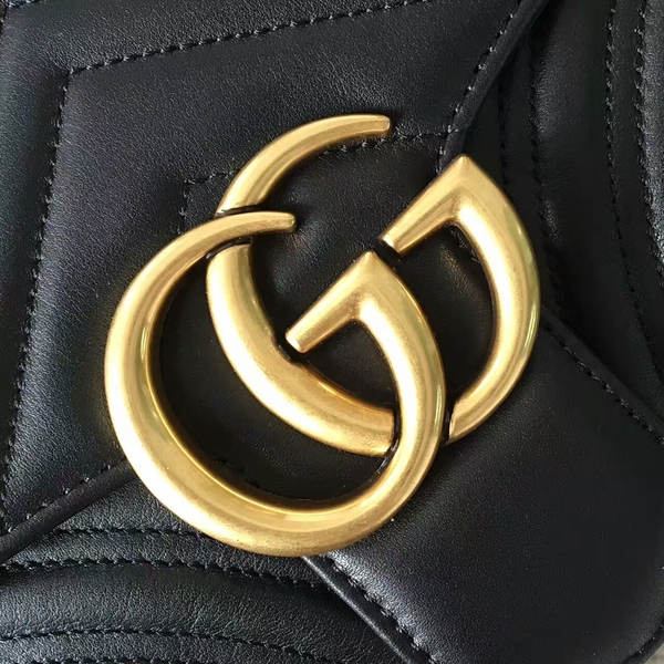 Gucci GG Marmont Velvet Shoulder Bag 443496A Black