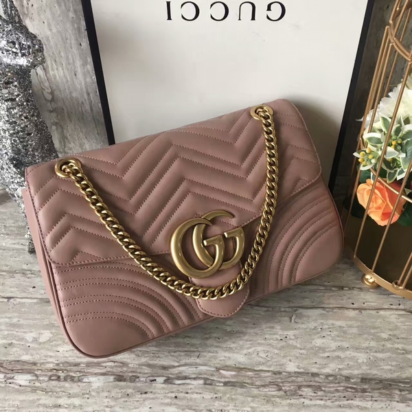 Gucci GG Marmont Velvet Shoulder Bag 443496A Light Pink