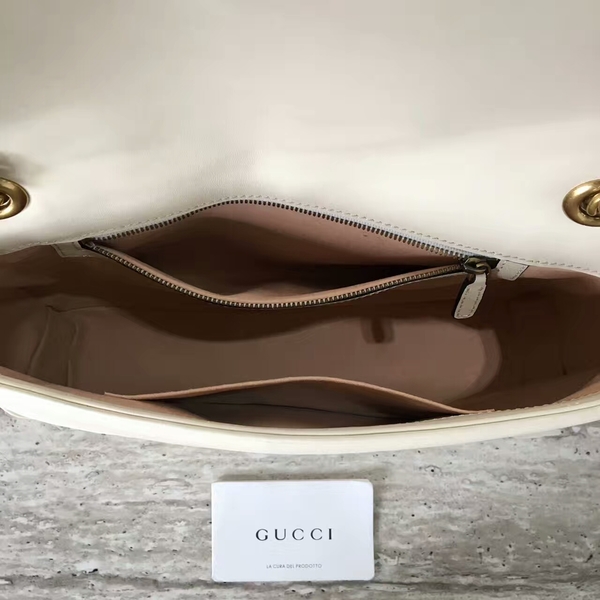 Gucci GG Marmont Velvet Shoulder Bag 443496A White