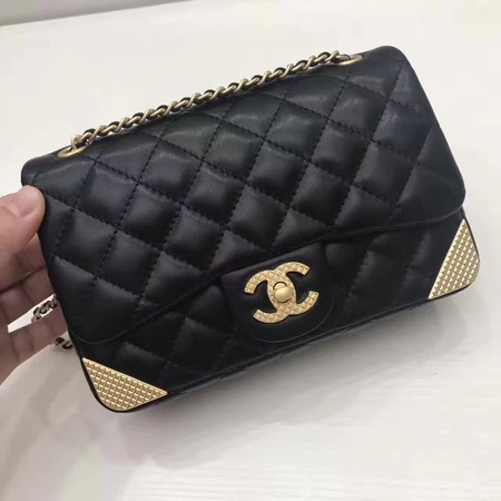 Chanel Classic Flap Bag Sheepskin Leather A92265 Black