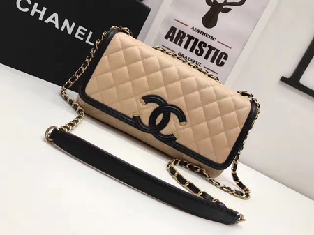 Chanel Flap Shoulder Bag Original Cannage Pattern A94430 Apricot