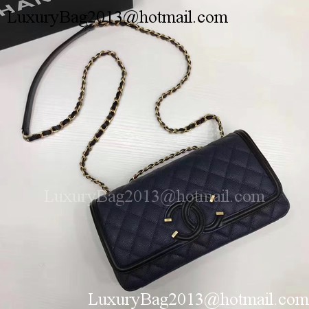 Chanel Flap Shoulder Bag Original Cannage Pattern A94430 Royal