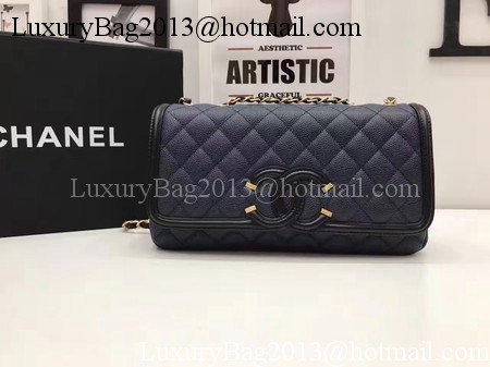 Chanel Flap Shoulder Bag Original Cannage Pattern A94430 Royal