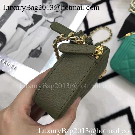 Chanel mini Shoulder Bag Cannage Pattern A94452 Dark Green