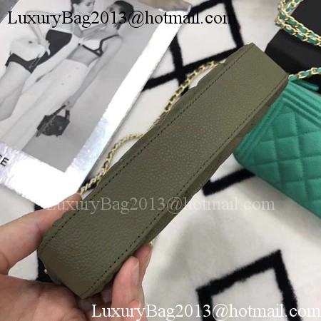 Chanel mini Shoulder Bag Cannage Pattern A94452 Dark Green