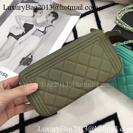 Chanel mini Shoulder Bag Cannage Pattern A94452 Dark Green