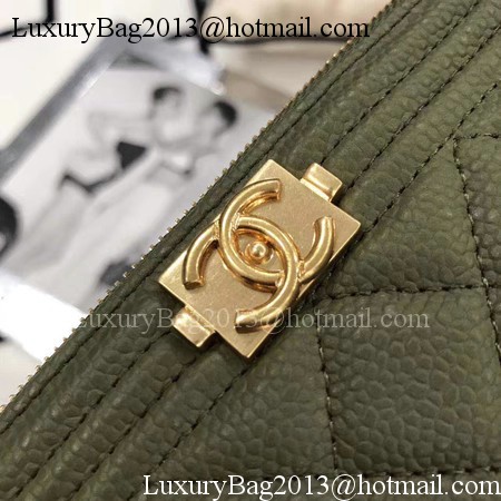 Chanel mini Shoulder Bag Cannage Pattern A94452 Dark Green