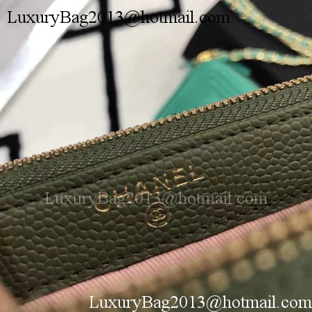 Chanel mini Shoulder Bag Cannage Pattern A94452 Dark Green