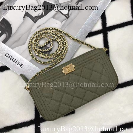 Chanel mini Shoulder Bag Cannage Pattern A94452 Dark Green