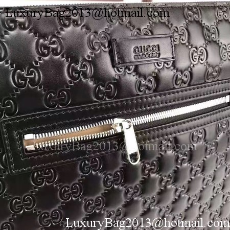 Gucci Signature Leather Messenger Bag 406408 Black