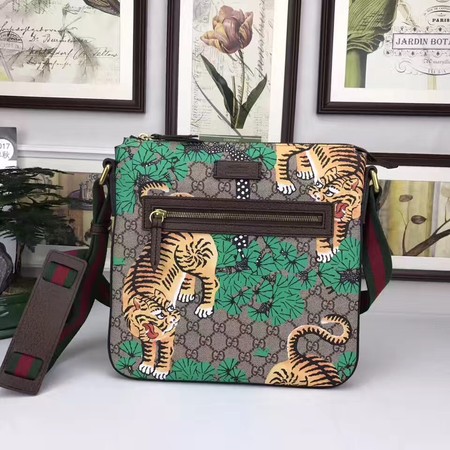 Gucci Tiger GG Supreme Messenger Bag 406408 Green