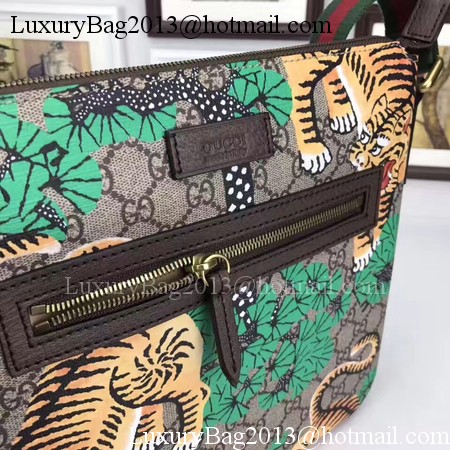 Gucci Tiger GG Supreme Messenger Bag 406408 Green