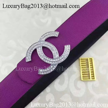 Chanel 30mm Leather Belt CH5235 Purple