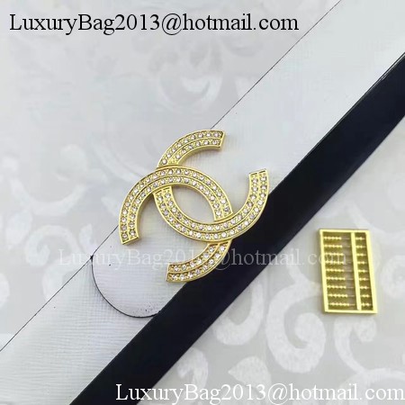 Chanel 30mm Leather Belt CH5235 White