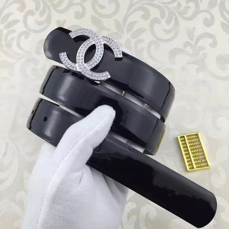 Chanel 30mm Patent Leather Belt CH5230 Black