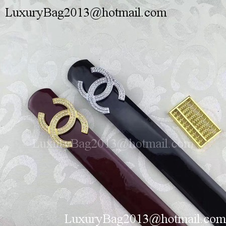 Chanel 30mm Patent Leather Belt CH5230 Black
