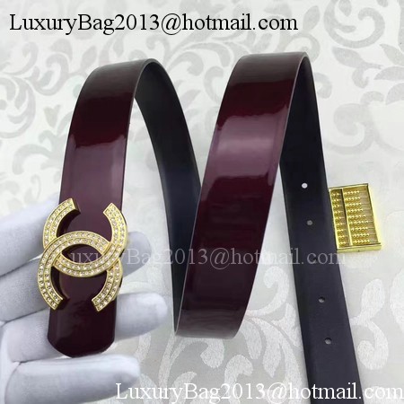 Chanel 30mm Patent Leather Belt CH5230 Wine