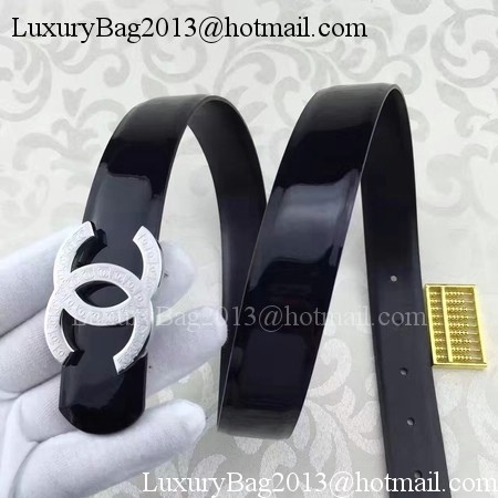 Chanel 30mm Patent Leather Belt CH5231 Black