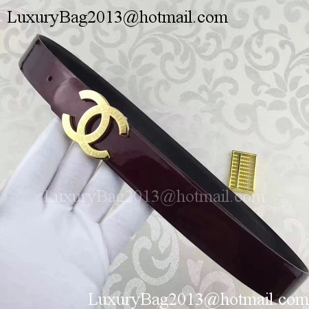 Chanel 30mm Patent Leather Belt CH5231 Wine