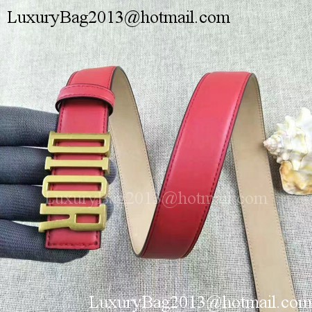 Dior 30mm Leather Belt CD2365 Red