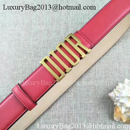 Dior 30mm Leather Belt CD2365 Red