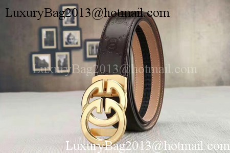 Gucci 34mm Leather Belt GG0801 Brown