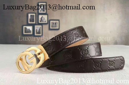 Gucci 34mm Leather Belt GG0801 Brown