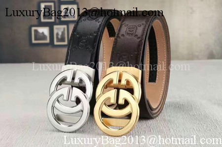 Gucci 34mm Leather Belt GG0802 Black
