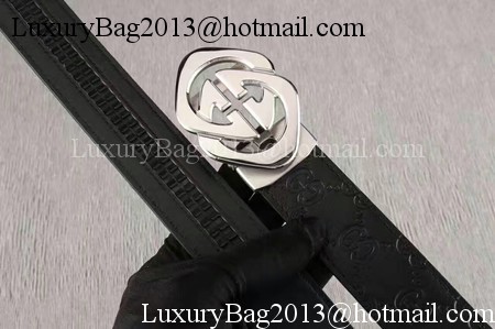 Gucci 34mm Leather Belt GG0803 Black