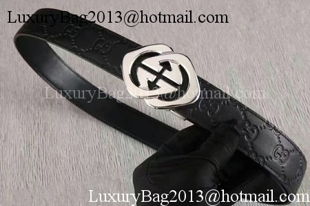 Gucci 34mm Leather Belt GG0803 Black