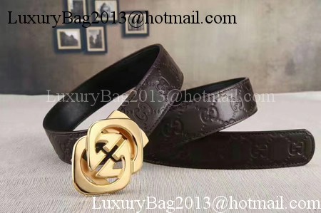 Gucci 34mm Leather Belt GG0804 Brown