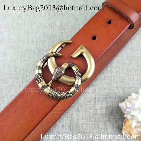 Gucci 34mm Leather Belt GG2369 Orange