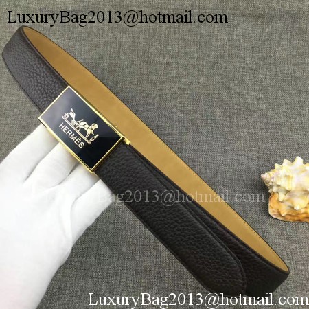 Hermes 34mm Black Belt HO0801 Gold