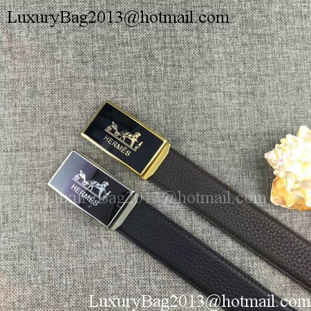 Hermes 34mm Black Belt HO0801 Silver