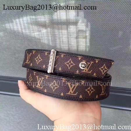 Louis Vuitton 30mm Brown Belt M9306 Silver