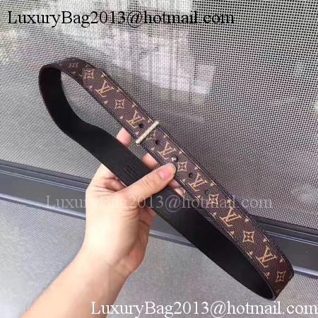 Louis Vuitton 30mm Brown Belt M9306 Silver