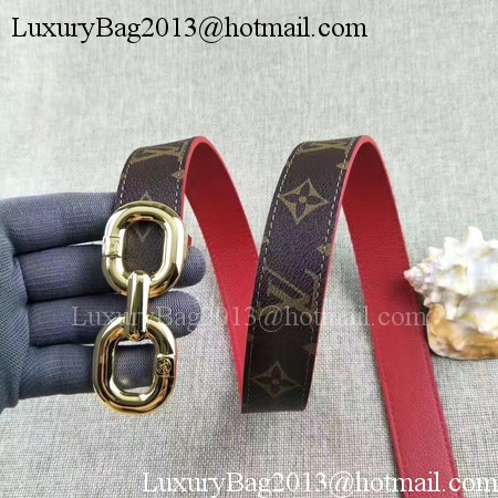 Louis Vuitton 30mm Brown Leather Belt M4226 Gold