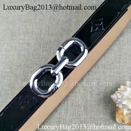 Louis Vuitton 30mm Patent Leather Belt M4226 Black