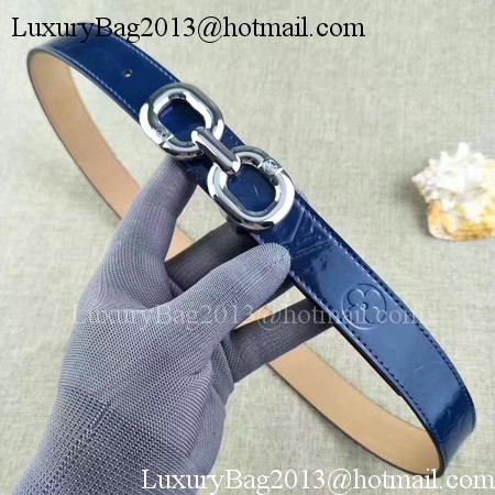 Louis Vuitton 30mm Patent Leather Belt M4226 Blue